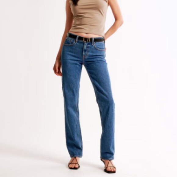 Mid Rise 90s Straight Jean 33 Long Dark Marble - Picture 1 of 5